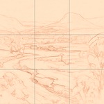 Sepia sketch with grid