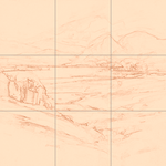 Sepia sketch with grid