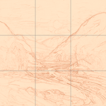 Sepia sketch with grid