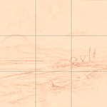 Sepia sketch with grid