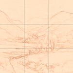 Sepia sketch with grid