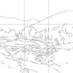 Line drawing with grid