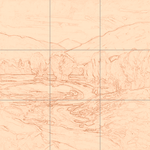 Sepia sketch with grid