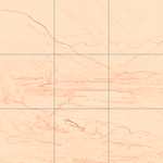 Sepia sketch with grid