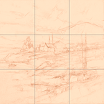 Sepia sketch with grid