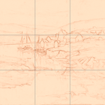 Sepia sketch with grid