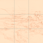 Sepia sketch with grid