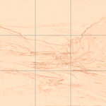 Sepia sketch with grid