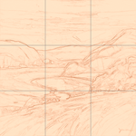 Sepia sketch with grid