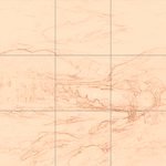 Sepia sketch with grid