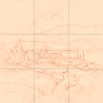 Sepia sketch with grid