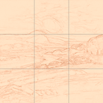 Sepia sketch with grid