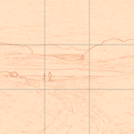 Sepia sketch with grid