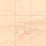 Sepia sketch with grid