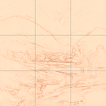 Sepia sketch with grid