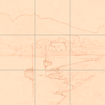 Sepia sketch with grid