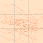 Sepia sketch with grid