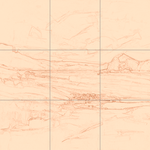 Sepia sketch with grid