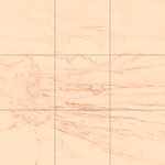 Sepia sketch with grid