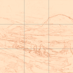 Sepia sketch with grid