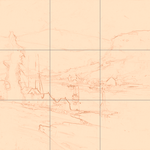 Sepia sketch with grid