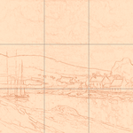 Sepia sketch with grid