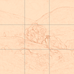 Sepia sketch with grid