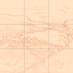 Sepia sketch with grid