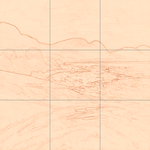 Sepia sketch with grid