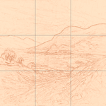 Sepia sketch with grid