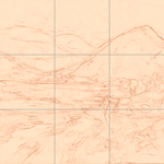 Sepia sketch with grid