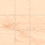 Sepia sketch with grid