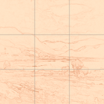 Sepia sketch with grid