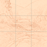 Sepia sketch with grid