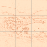 Sepia sketch with grid