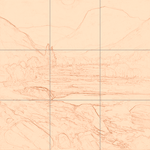 Sepia sketch with grid