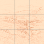 Sepia sketch with grid