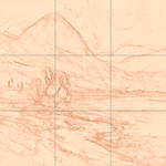 Sepia sketch with grid