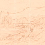 Sepia sketch with grid