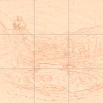 Sepia sketch with grid