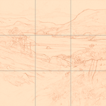 Sepia sketch with grid