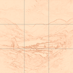 Sepia sketch with grid