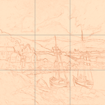 Sepia sketch with grid