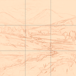 Sepia sketch with grid