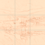 Sepia sketch with grid