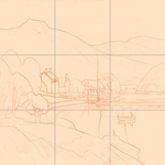 Sepia sketch with grid