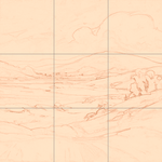 Sepia sketch with grid