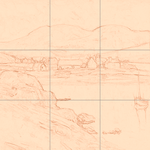 Sepia sketch with grid