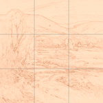 Sepia sketch with grid