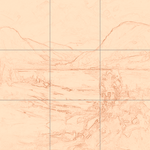 Sepia sketch with grid